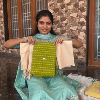 Green and cream Handloom set