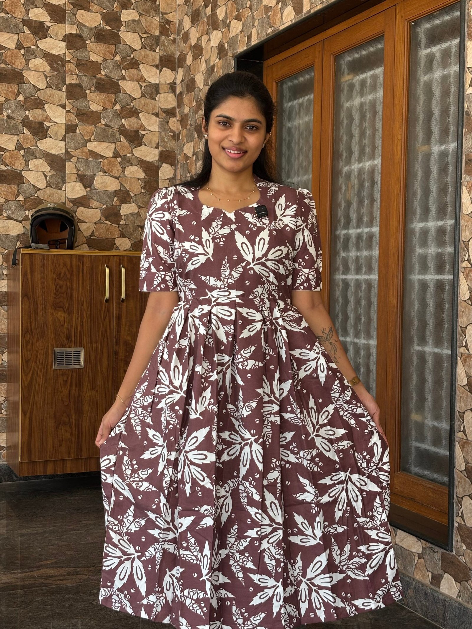 Brown cotton maxi