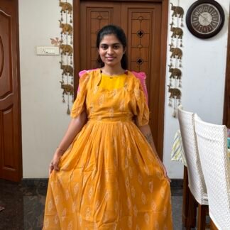 Yellow georgette maxi