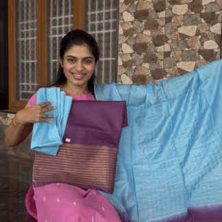 Mangalagiri silk big border 3 piece set