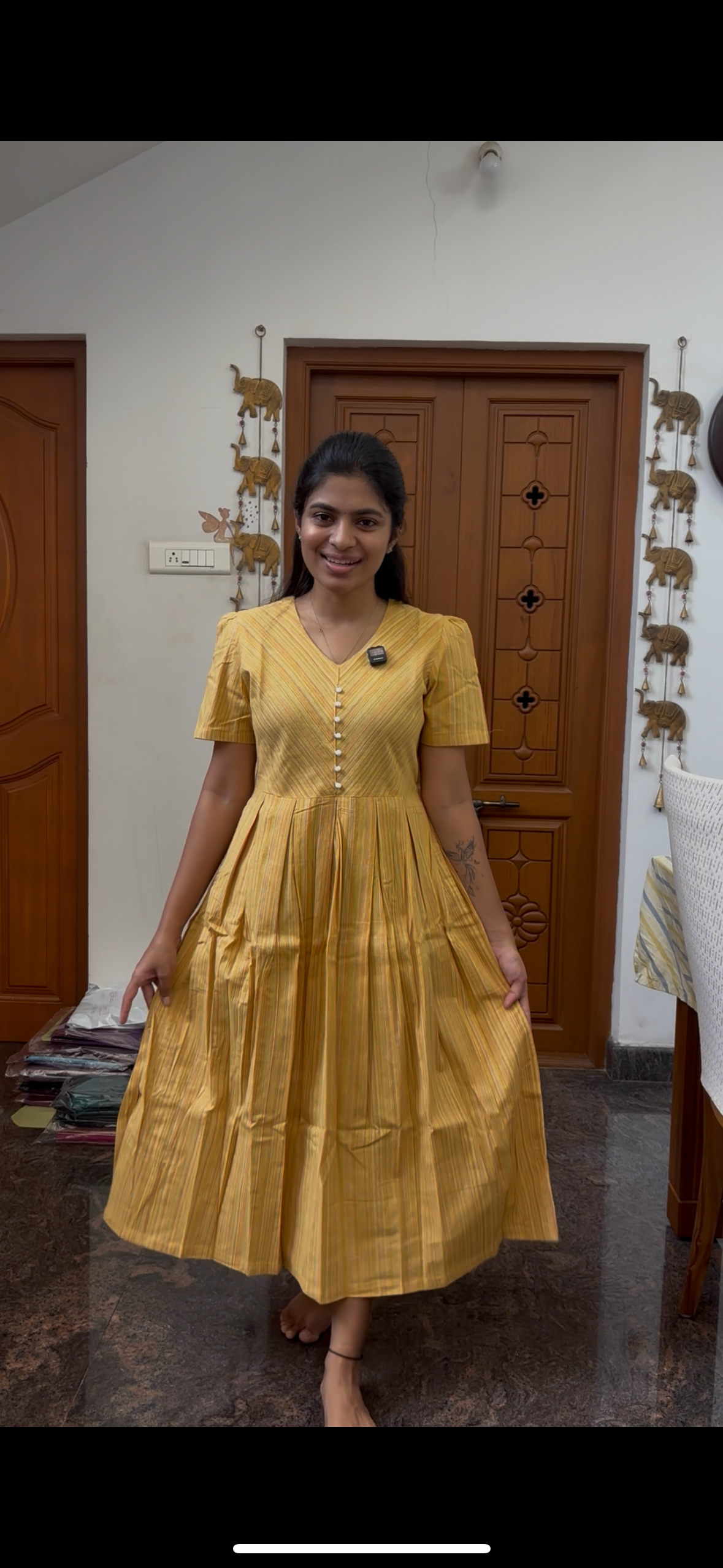 Yellow cotton maxi