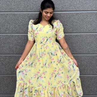 Yellow georgette maxi