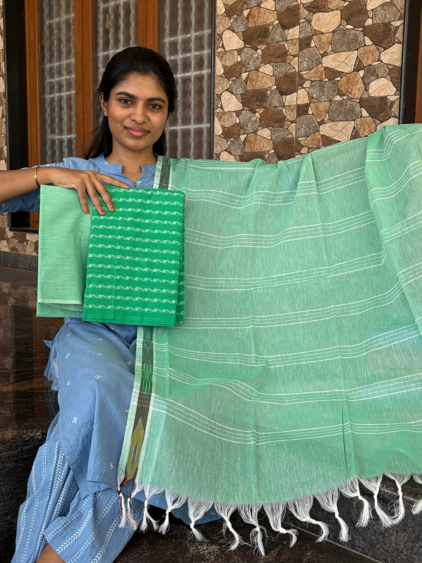 Green soft cotton 3 piece