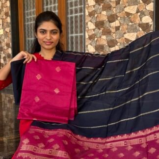 Pink with navy Kolam