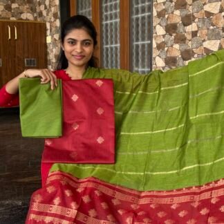 Red with Green kolam