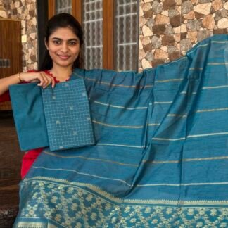 Blue Mayuri silk set