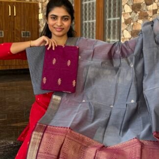 Purple with Lavender Silk cotton suit(MS206)
