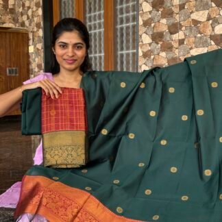 Maroon with Bottle green Kanchi silk salwar(KS02)