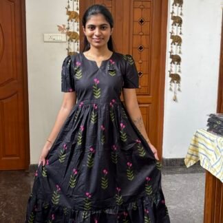 Black Jaipur cotton maxi