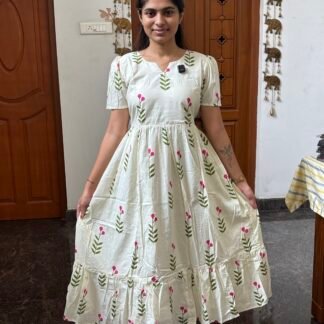 White Jaipur cotton maxi