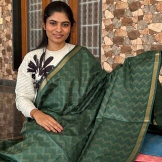 Bottle green Cotton saree