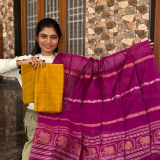 Yellow Purple Jamdhani set
