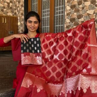 Black and red Banarasi set-2