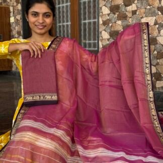 Carnation pink Narayanpet set